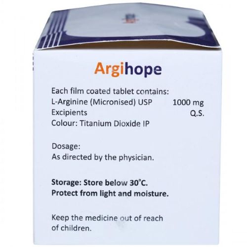 Argihope tablets back box packaging with product label
