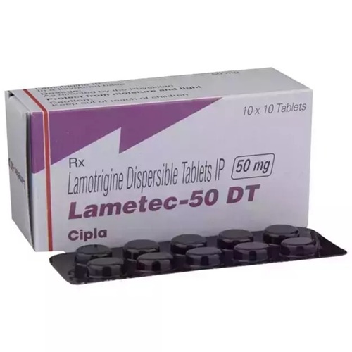 Lametec 50 DT tablets front box packaging with 100 tablets