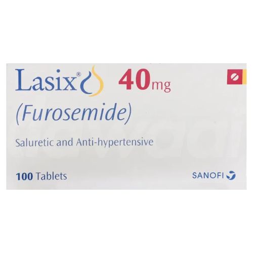 Sanofi-branded Lasix 40 packaging with 100 tablets in protective blister packs