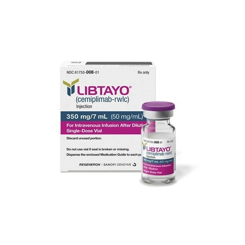 Libtayo 350mg purple-capped vial with dosage label