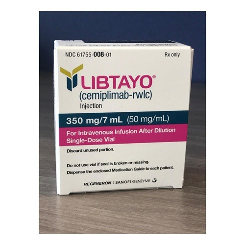 Libtayo Cemiplimab-rwlc injection 350mg product box and vial for cancer treatment