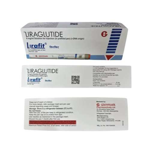 Lirafit 6mg injection pen side box packaging with label