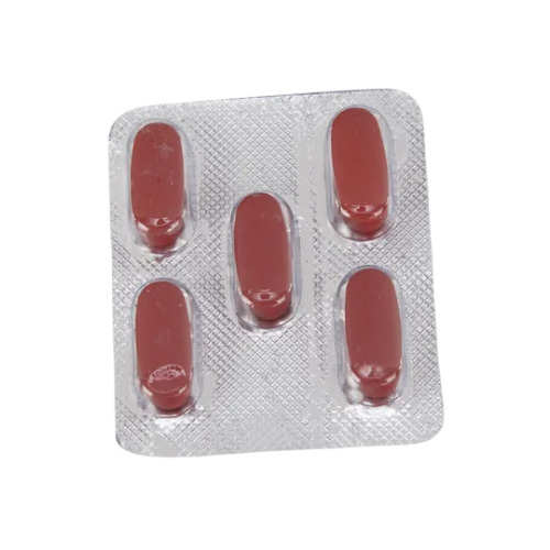 Lquin 750 tablets blister strip with red tablets