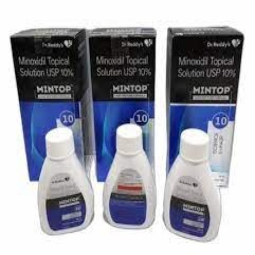 Mintop 10% (Minoxidil) full pack with multiple boxes and bottles displayed together