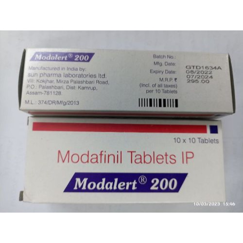 Modalert 200mg tablets blister pack with branded outer carton packaging