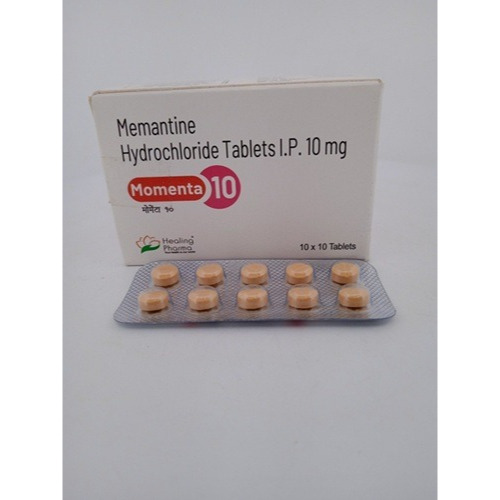 Momenta 10 (Memantine Hydrochloride 10mg) Healing Pharma carton with multiple blister packs