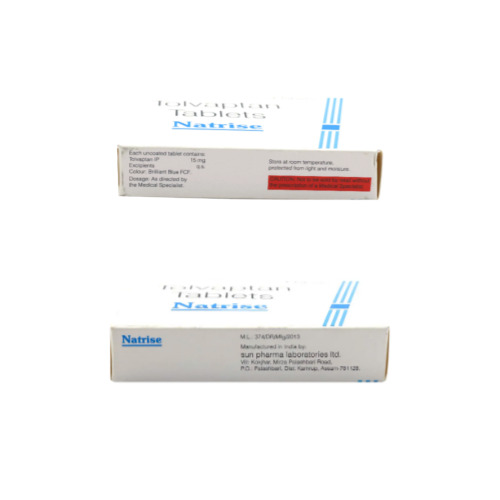 Natrise 15mg tablets 8 count dual blister packs with white and blue carton