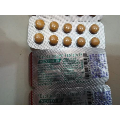 Nexito 10mg 100 tablets pack with multiple blister strips and product details