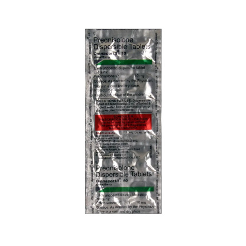 Omnacortil 10mg tablets blister strip close-up