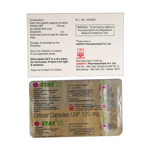Ostat 120 capsules blister strip back side with label