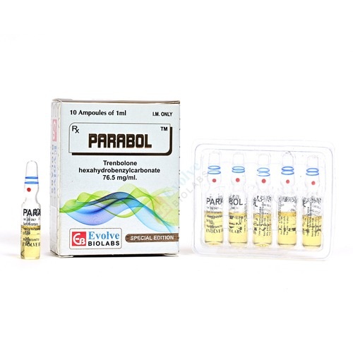 Parabol 76.5mg injection ampoules with box packaging, Trenbolone Hexahydrobenzylcarbonate anabolic steroid