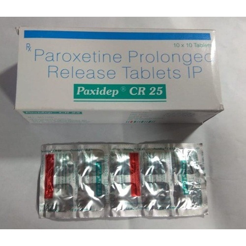 Paxidep CR 25 silver blister packaging with paroxetine extended-release tablets, long-term SSRI therapy for mood stabilization and anxiety management, ZarvyPharm online pharmacy