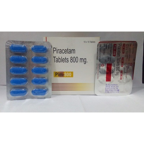 Pim 800 tablets 800mg blue-coated tablets in blister strip with carton packaging