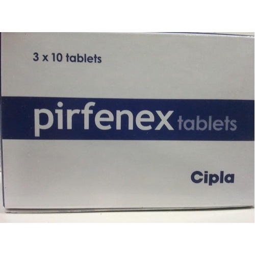 Pirfenex 200 (Pirfenidone 200mg) Cipla carton box showing 3 x 10 tablets packaging
