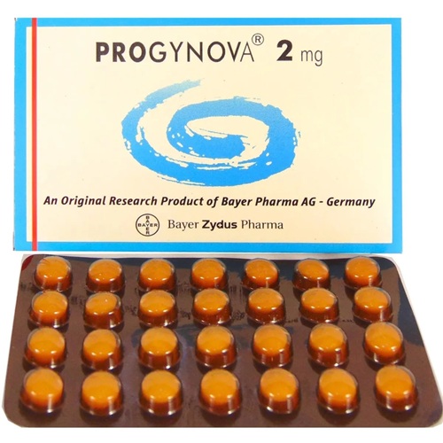 Progynova 2mg 28 Tablets box with outer carton