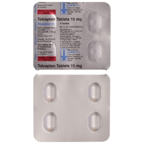 Resodim 15mg tablets 4 count white blister pack close-up