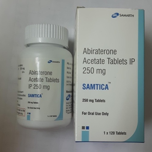 Samtica 250 abiraterone acetate tablets branded box and bottle cyp17 inhibitor prostate cancer medicine online pharmacy