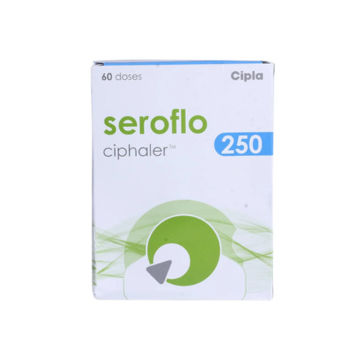 Seroflo 250 Ciphaler front box packaging with 60 mdi device