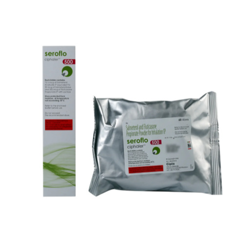 Seroflo 500 Ciphaler sealed silver pouch with box packaging