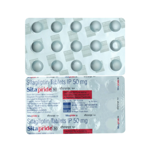 Sitapride 50 tablets silver blister pack back side with label