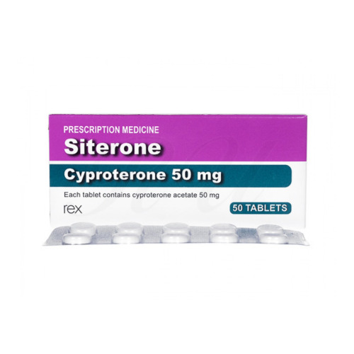 Siterone 50mg tablets box with multiple blister strips