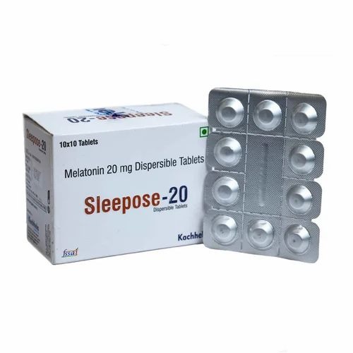 Sleepose 20mg (Trazodone) dispersible tablets white box packaging with brand print, online pharmacy medication for insomnia and sleep disorders