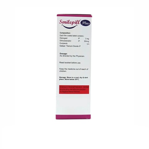 Smilepill Plus 210 tablets branded packaging ethinyl estradiol dienogest combined oral contraceptive online pharmacy