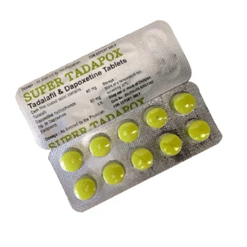 Super Tadapox 100mg tablets box with multiple blister strips