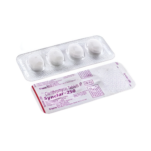 Synclar 250 tablets blister strip close-up