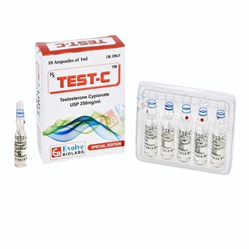TEST-C 250mg Injection 10 Ampoules/1ml front box packaging
