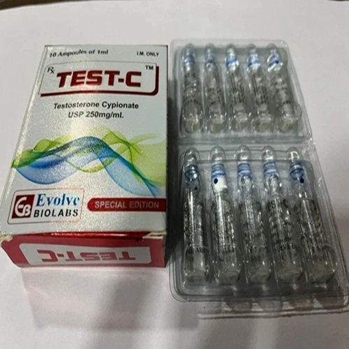 TEST-C 250mg Injection 10 Ampoules/1ml ampoules with outer carton