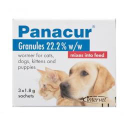 Panacur Granules 22.2% - Dewormer for Cats, Dogs, Kittens &amp; Puppies, 1.8g