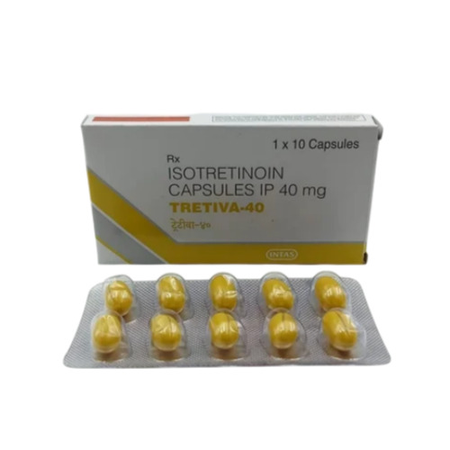 Tretiva 40mg capsules box with multiple blister strips