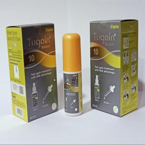 Full product set of Tugain 10% Minoxidil including box and solution bottle