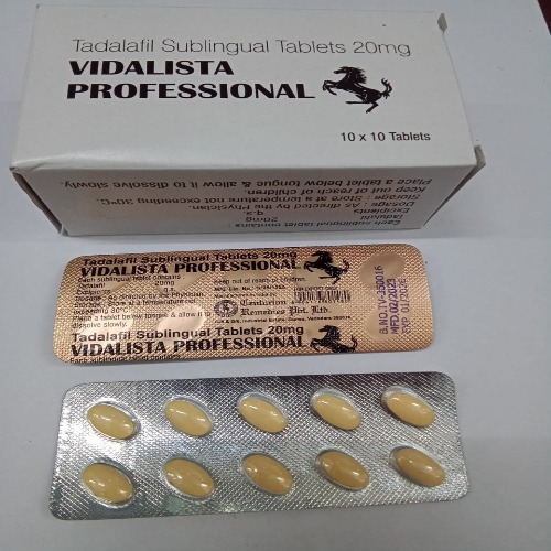 Vidalista 20 Professional (Tadalafil) multiple blister strips with silver and copper foil packs