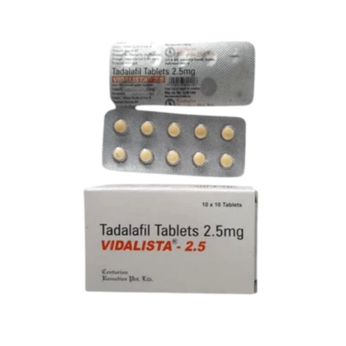 Vidalista 2.5 100 tablets back side packaging