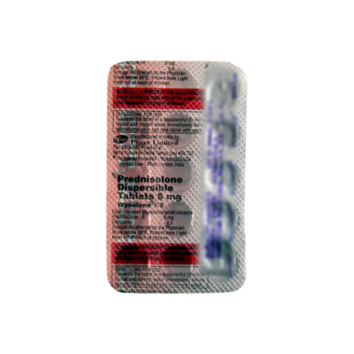 Wysolone 5mg 1800 Tablets silver foil blister back showing printed dosage and brand name
