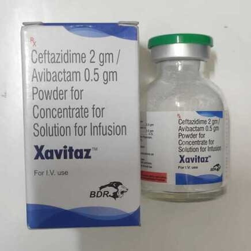 Xavitaz box and vial side-by-side, box front and vial label readable