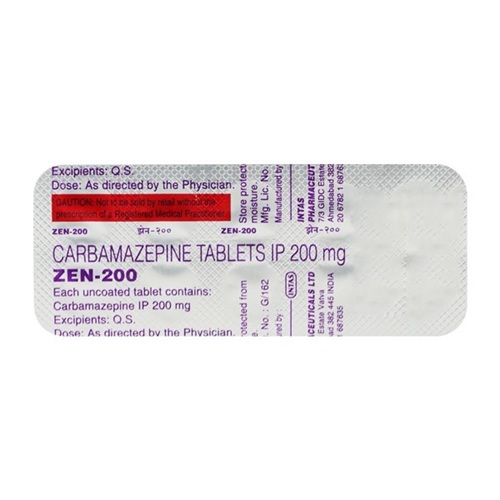 Zen 200mg (Carbamazepine) 100 tablets silver blister strips with dosage imprint, online pharmacy treatment option for epilepsy and mood stabilization