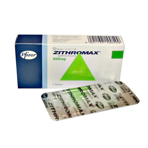 Zithromax 500mg blister pack of 6 capsules with outer carton