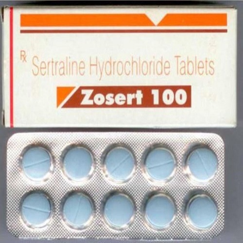 Zosert 100mg packaging showing box and blister strips for antidepressant treatment