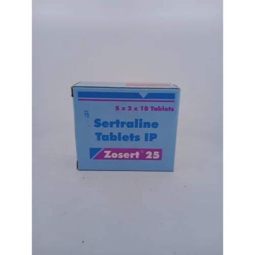 Zosert 25 (Sertraline 25mg) Cipla carton box with blister pack of tablets